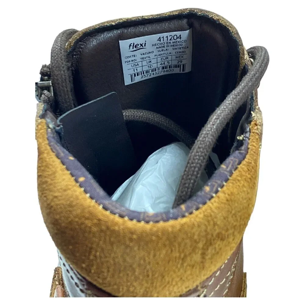 Zapatos Flexi Botas Para Hombre Hecho en Mexico Estilo 411204 Tan Size 11 US